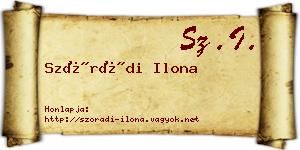 Szórádi Ilona névjegykártya